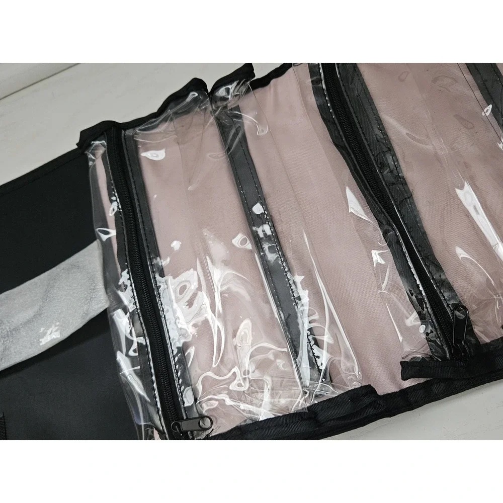 Mary Kay Travel Roll Up Bag - Black and‎ Pink Hanging Organizer Cosmetic Bag New